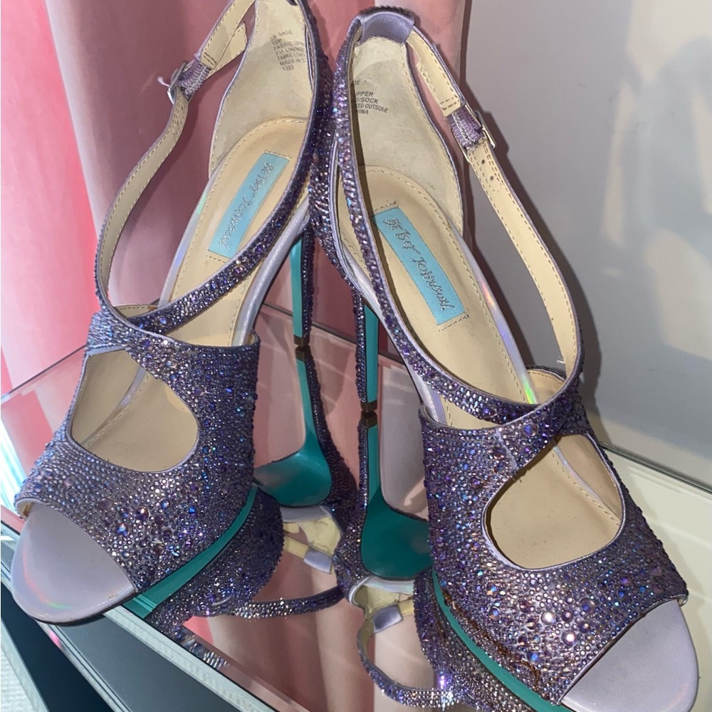 Betsey Johnson Purple Glitter Women's Heels